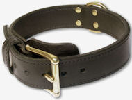 Leather Working Dog Collar for BELGIAN MALINOIS - 2 ply leather